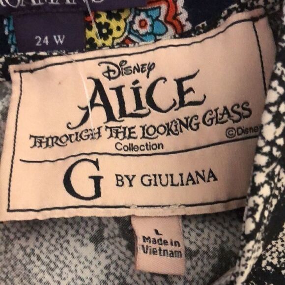 Disney Alice through looking glass floral sleeveless hi lo top - Picture 2 of 6